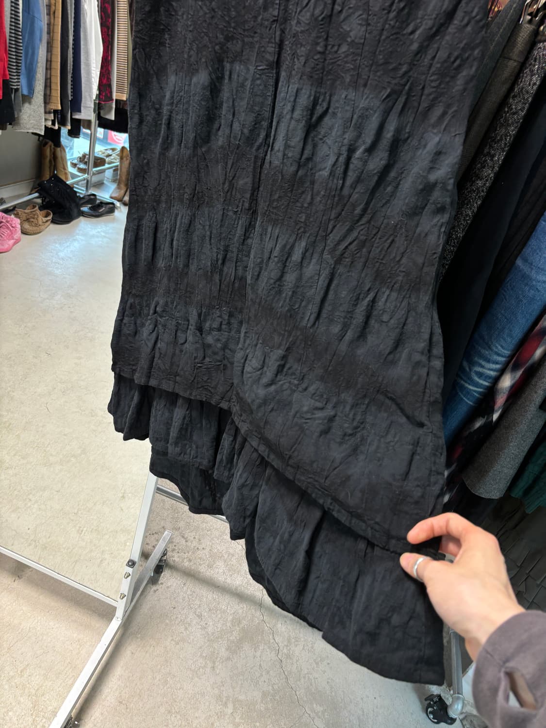 리츠코 시라하마 레이어드 엠보싱 린넨 롱스커트 상품이미지3