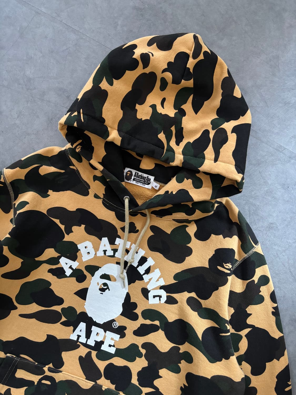 Bape 베이프 15SS 1ST 황계 카모 컬리지 후드티  상품이미지6