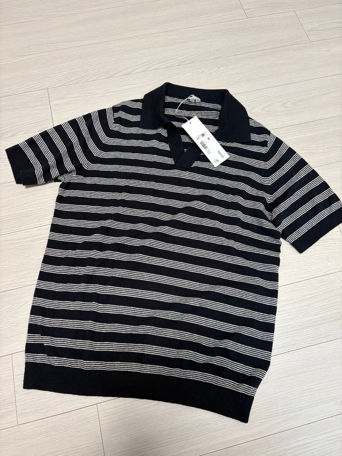 아르켓 스트라이프 코튼 린넨 폴로 셔츠 XS(95사이즈) 상품이미지1