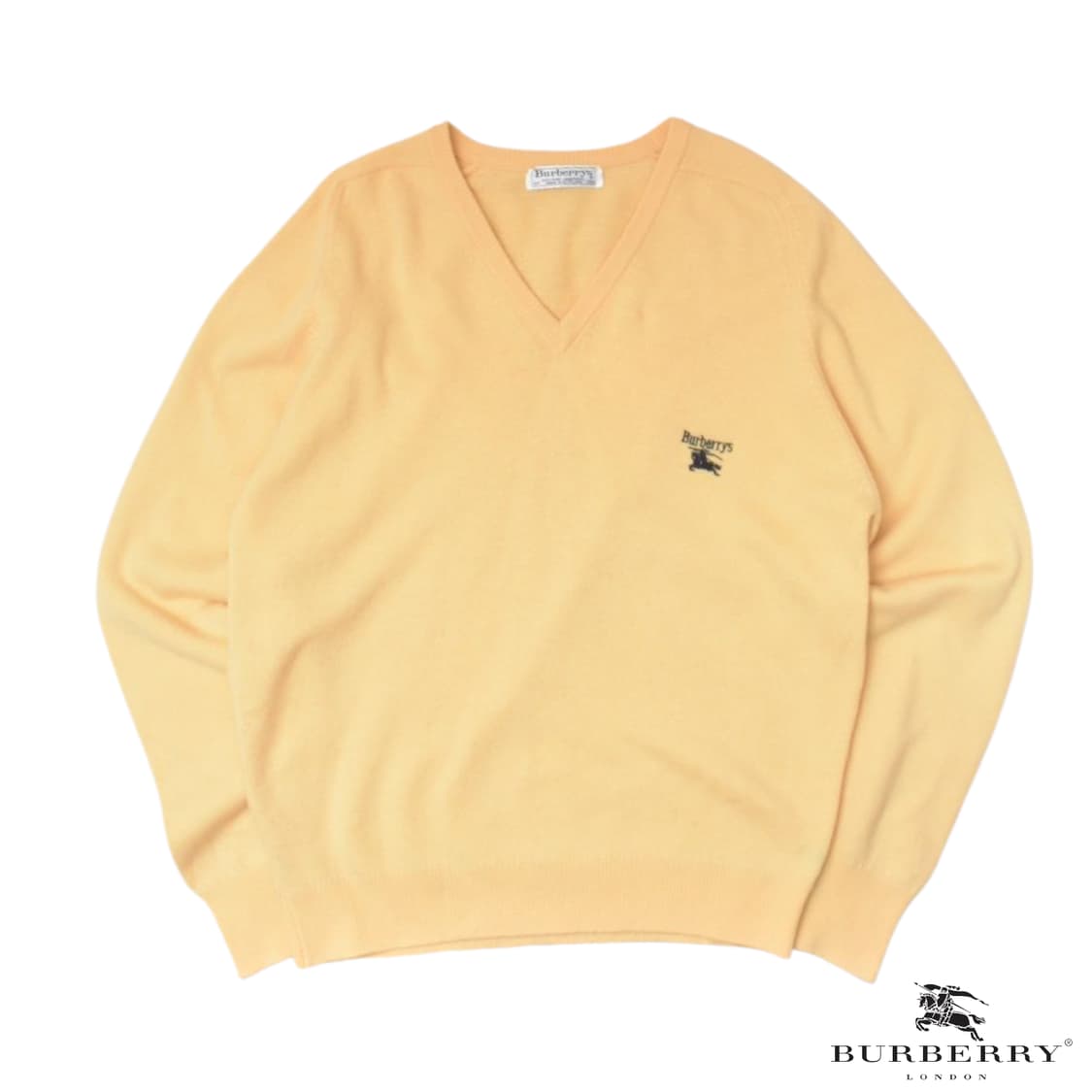 90S 버버리 램스 울100 브이넥 니트 스웨터 44 N0717 상품이미지1