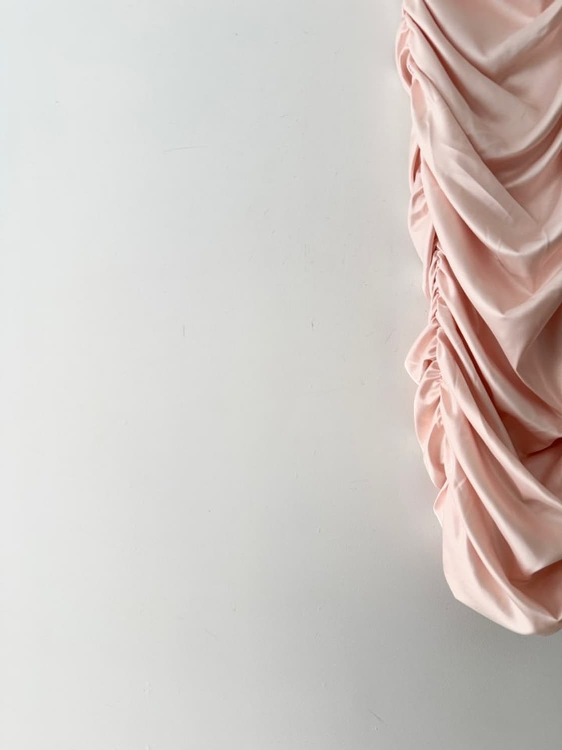 Glossy long shirring ops / baby pink 상품이미지3