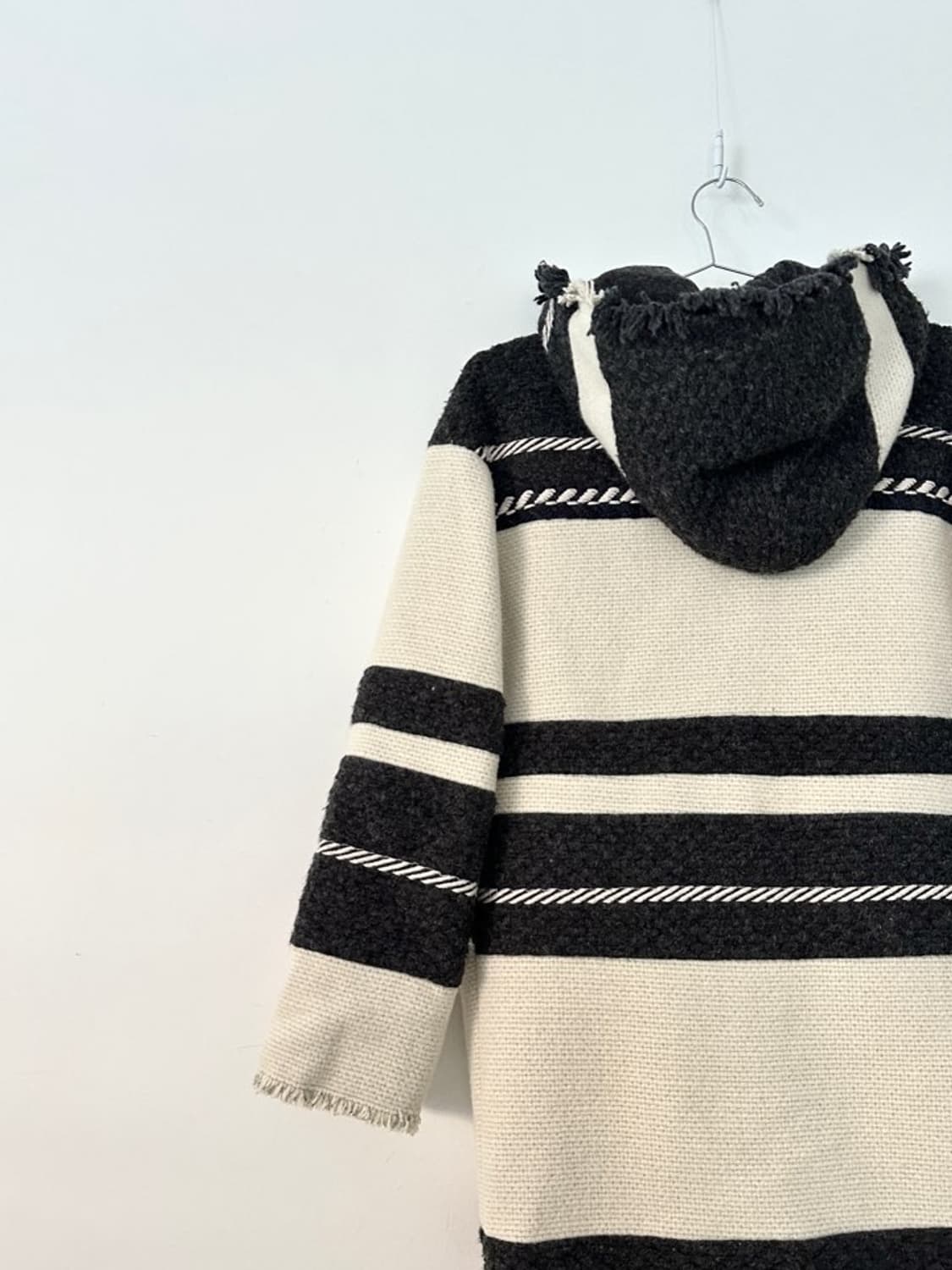 Indian tassel hoody coat / ivory & grey 상품이미지4