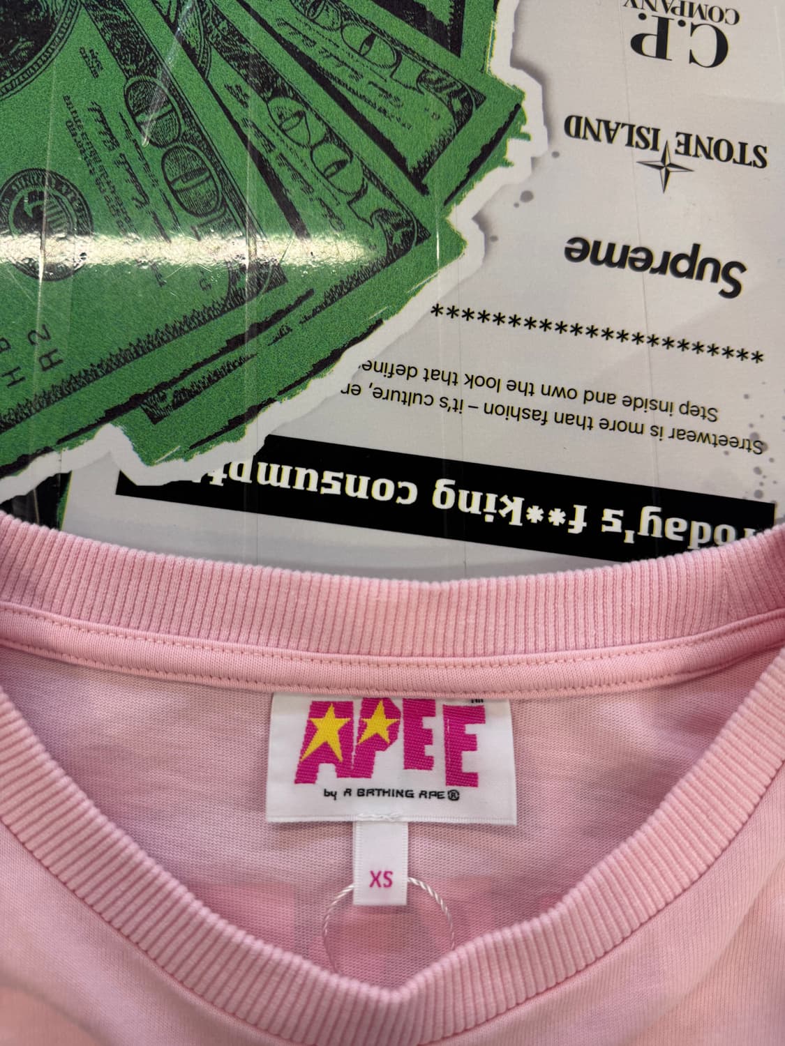 베이프 에이프 스타 로고 크롭 반팔 티셔츠 상품이미지3