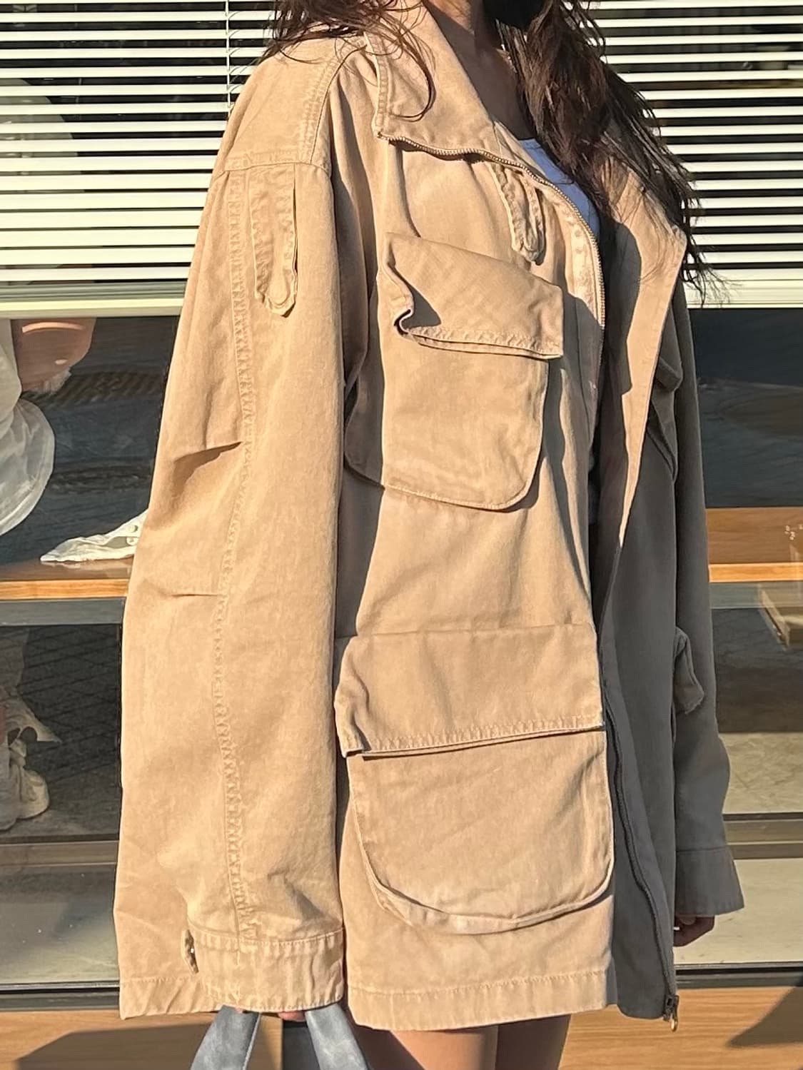 OPEN YY CARGO POCKET FIELD JACKET BEIGE 상품이미지2