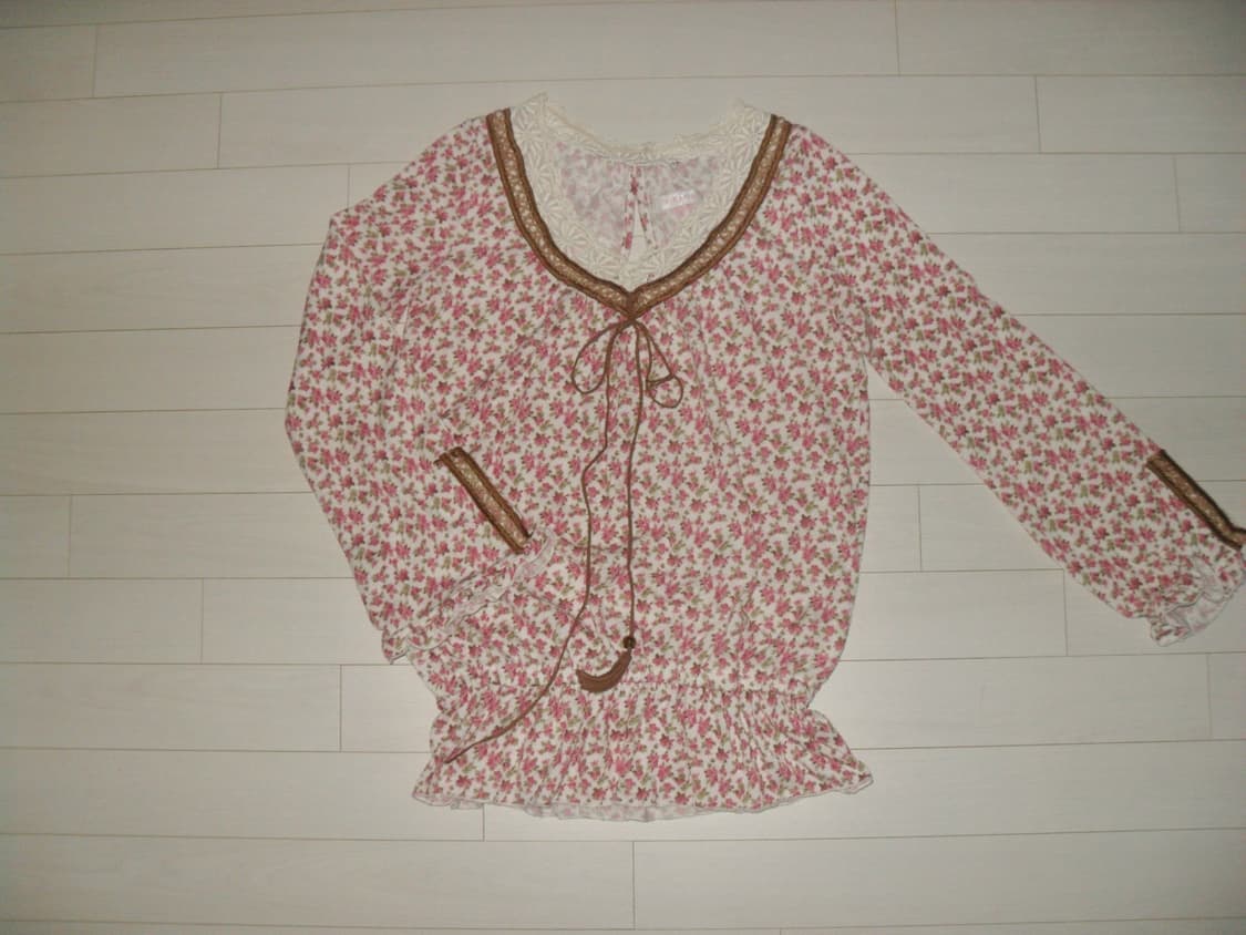 리즈리사 플라워 블라우스 히메카지 갸루 빈티지 일브 하구미 상품이미지2