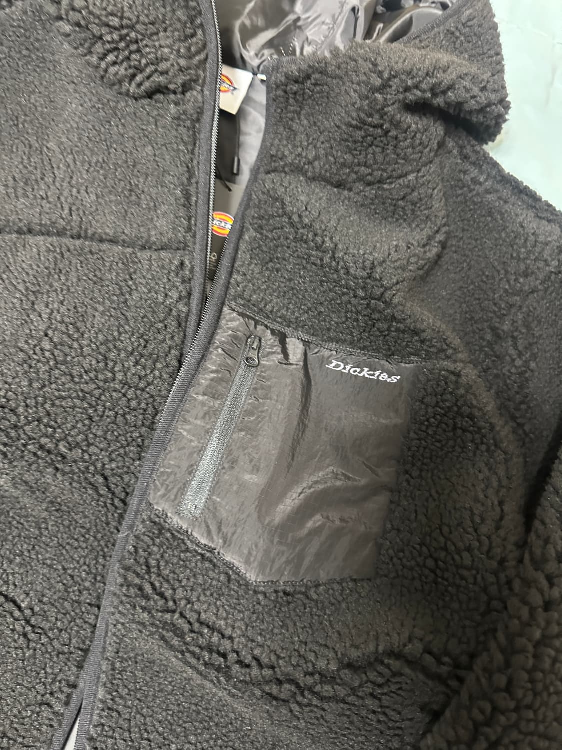 Dickies 후리스 후드 자켓 L 블랙 새상품 상품이미지2