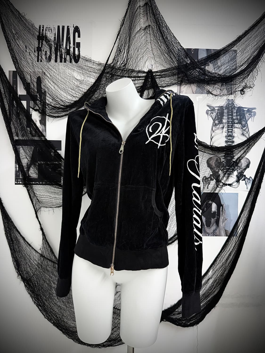 Gold 24karats diggers velvet hood zipup 상품이미지5