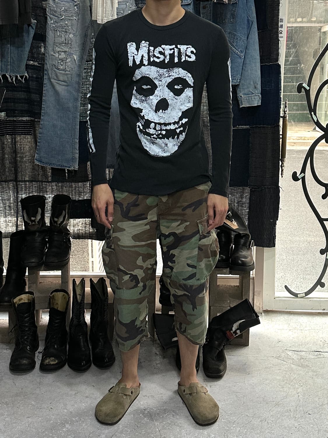00's 미스핏츠 써멀 와플 롱슬리브 티셔츠 빈티지 밴드티 스켈레톤 뼈티 상품이미지3