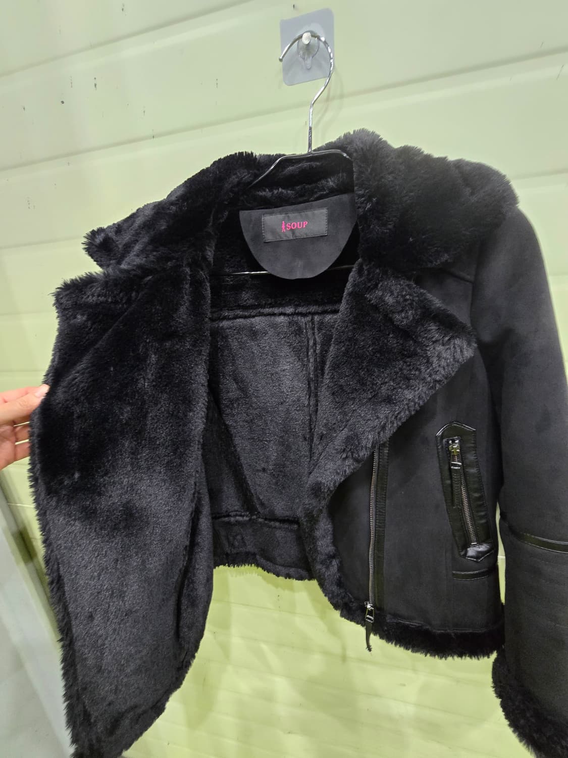 Soup 블랙 무스탕 라이더 자켓 55 상품이미지8