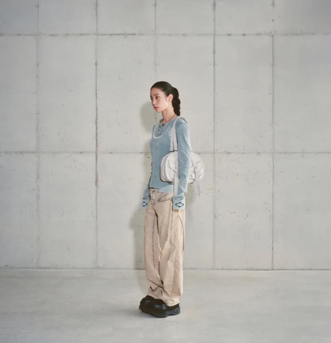미스치프 RHOMBUS BOWLING BAG_LIGHT PINK GREY 상품이미지3