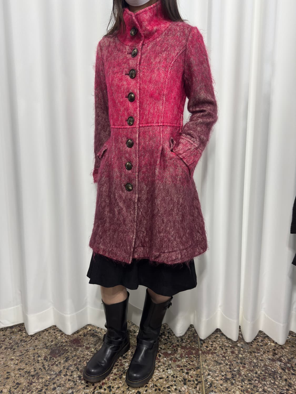 1eins schritt gradation pink wool coat 상품이미지5