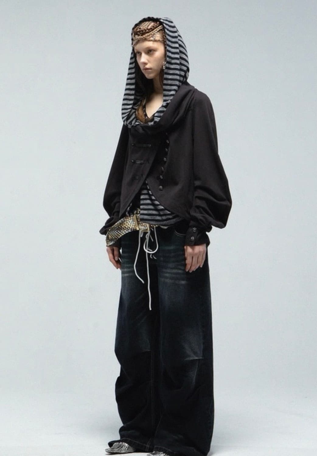 DoublePunch 언밸런스 하이넥 가디건 자켓 상품이미지1