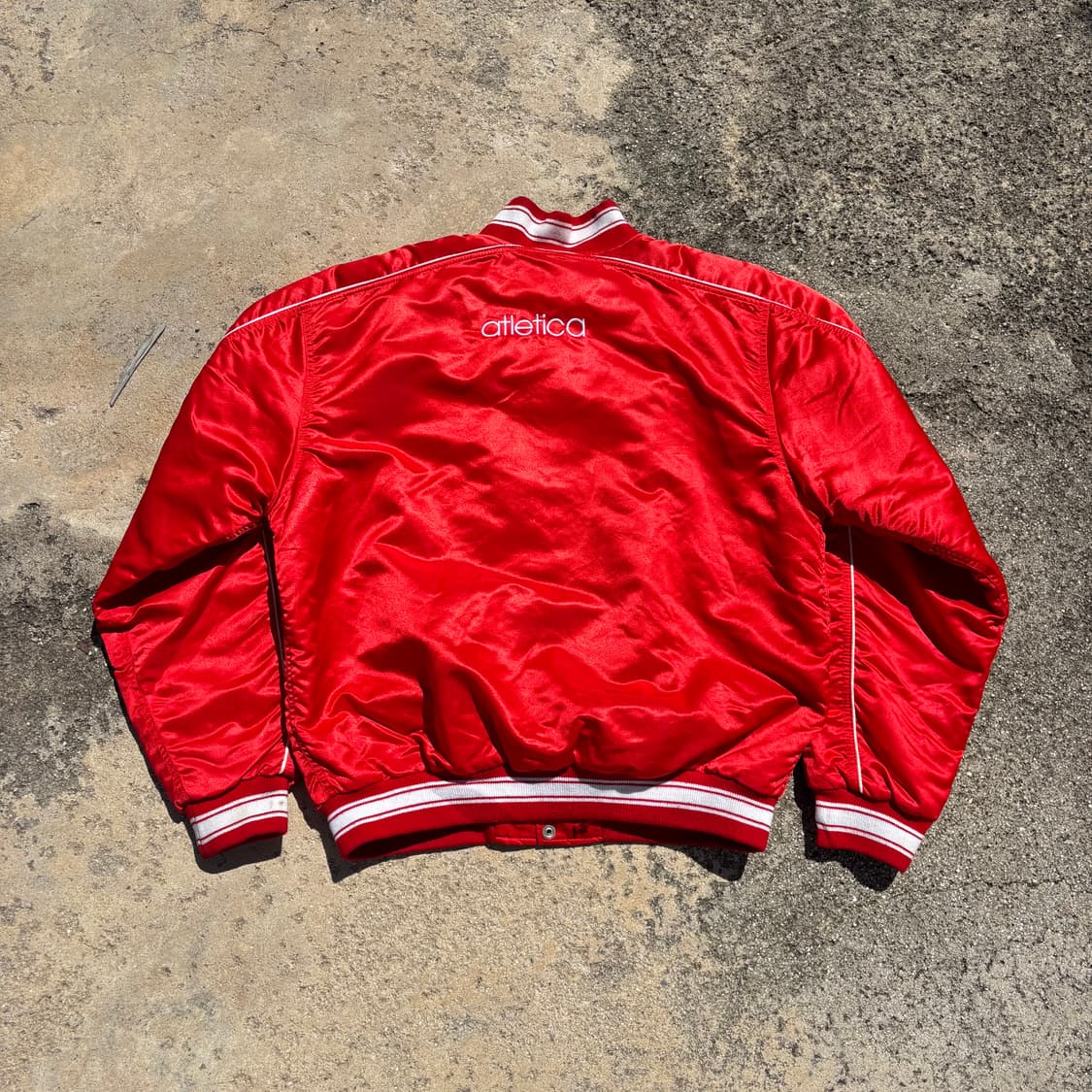 90s USA OG 빈티지 사틴 나일론 바시티 자켓 L 상품이미지8