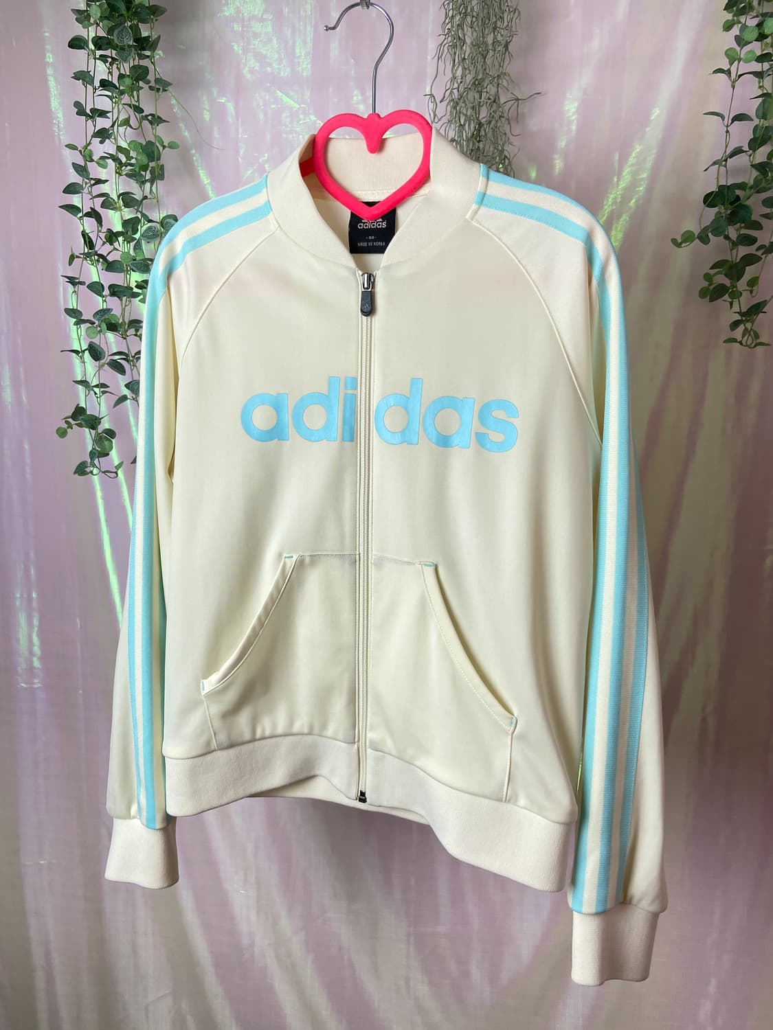 Adidas 아디다스 아이보리 하늘배색 져지 집업 상품이미지7