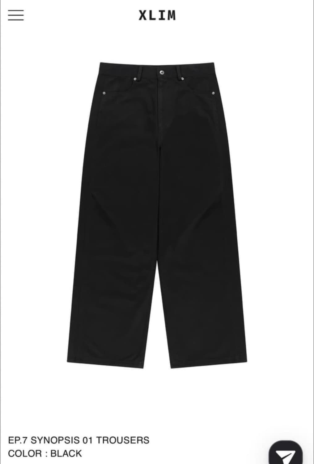 M) 엑슬림 시놉시스 ep7 01 트라우저 블랙 상품이미지1