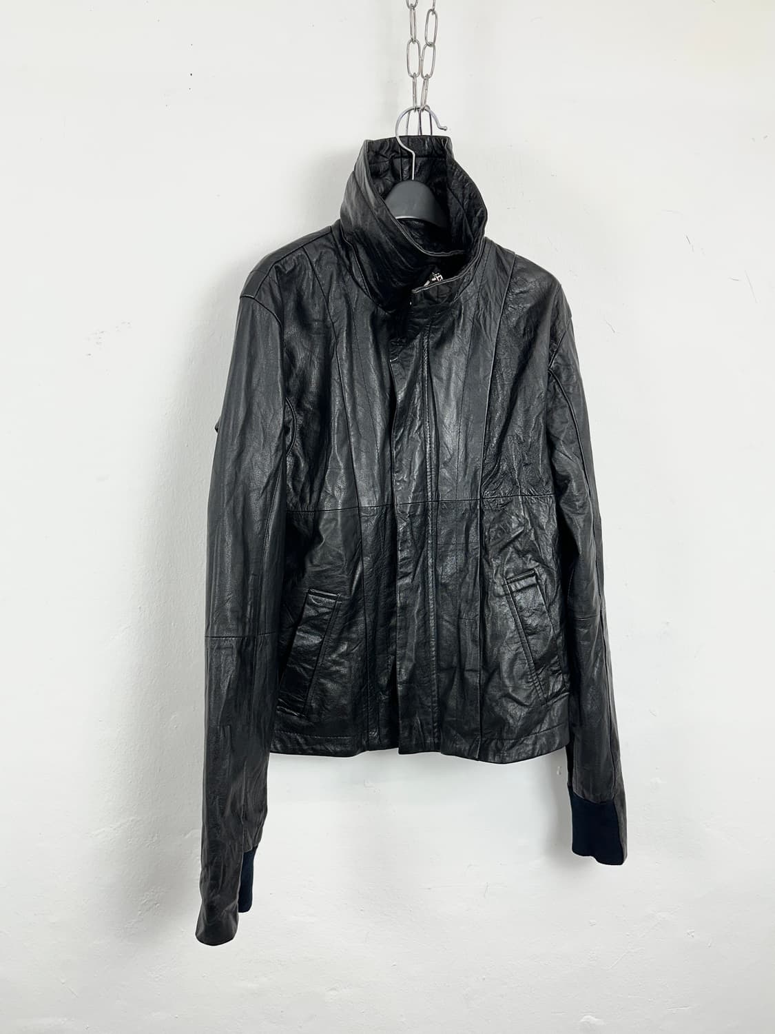 Lambskin High-Neck Leather Jacket 상품이미지6