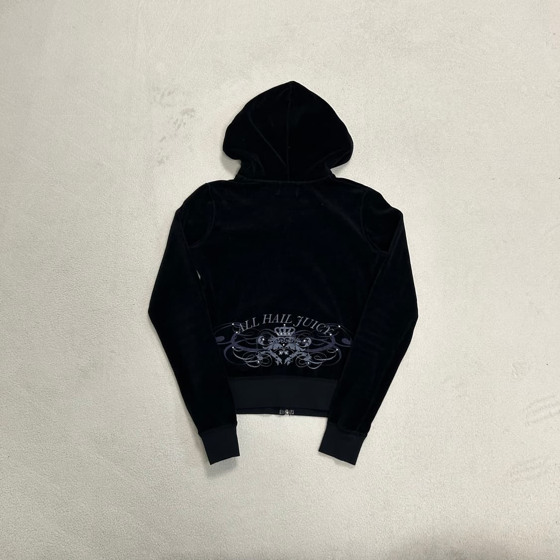 Juicy Couture Black Velour Hoodie Zip-up 상품이미지5