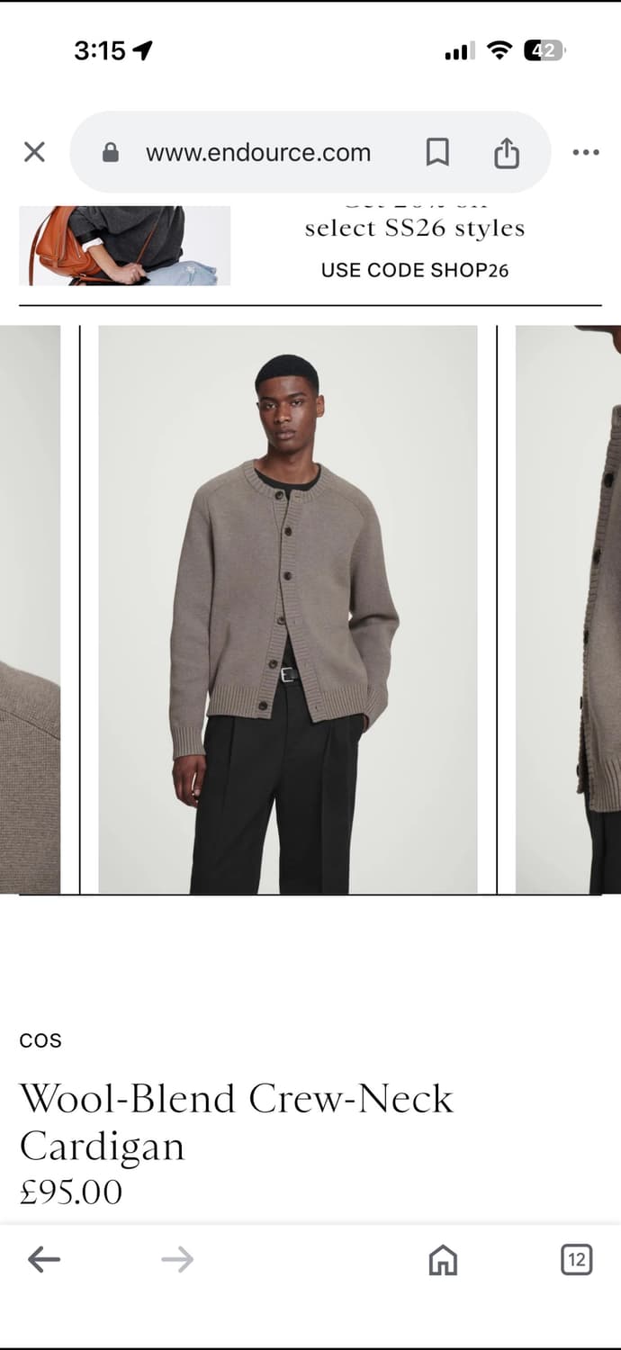 COS 울블렌드 크루넥 가디건 S 상품이미지2