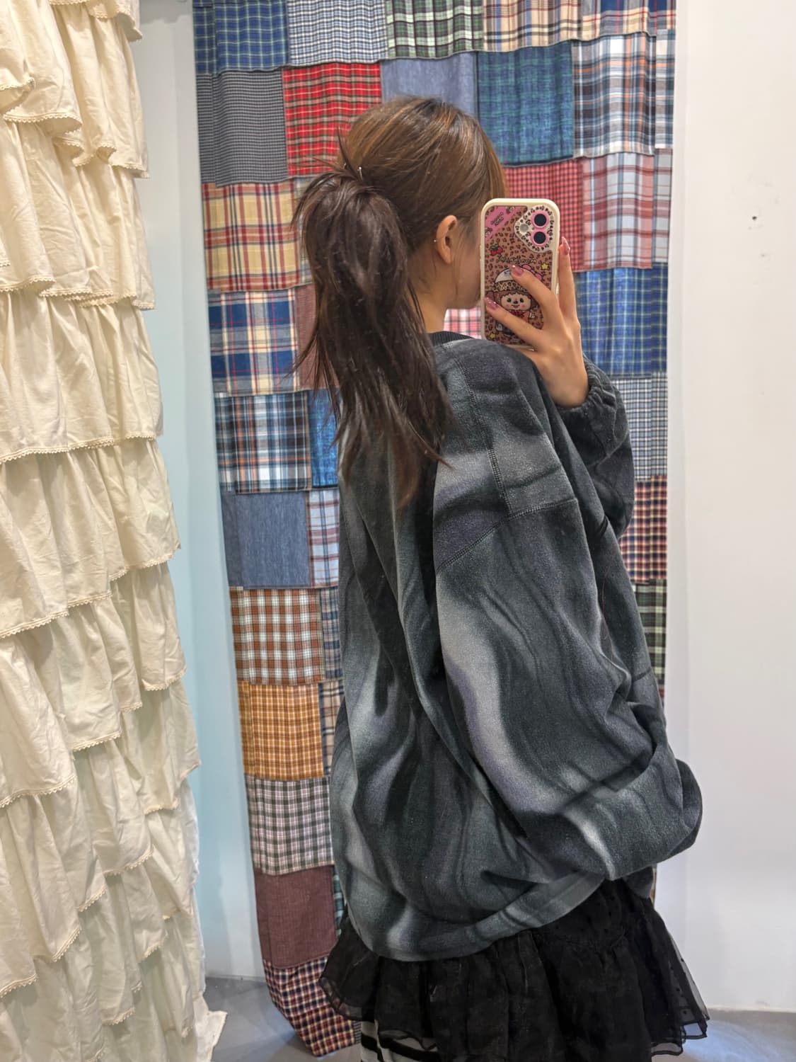 푸부 패턴 후리스 맨투맨 상품이미지3