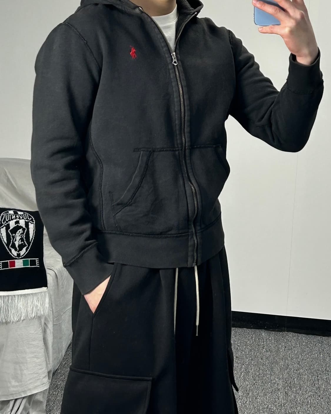 폴로 랄프로렌 블랙 워크 후드집업 자켓  상품이미지2