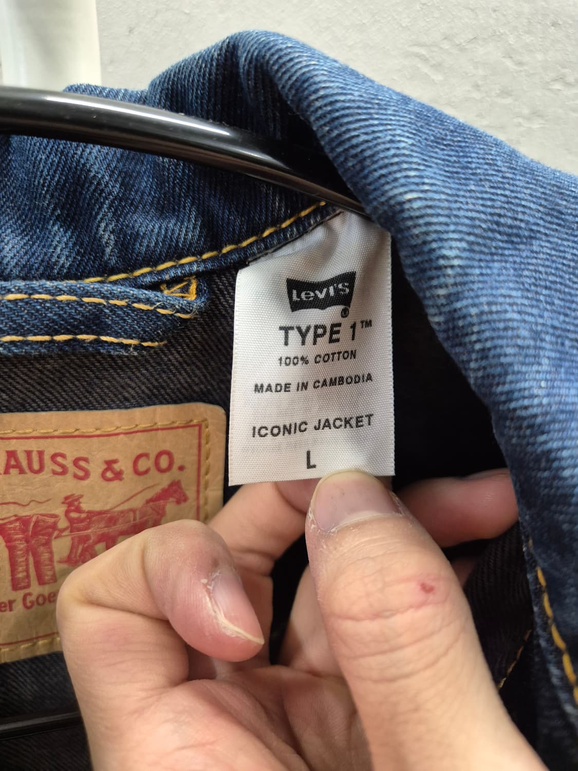 리바이스 TYPE 1 아이코닉 데님 자켓 L 상품이미지5