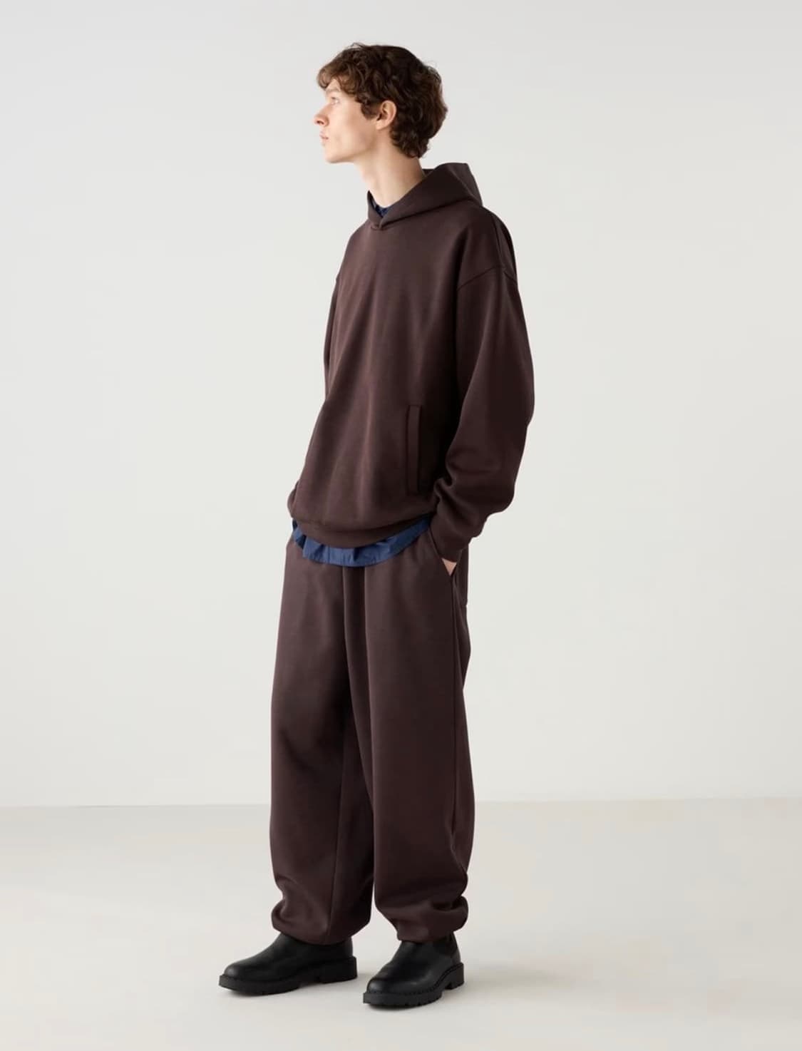 유니클로c 스웨트와이드팬츠 와인컬러 상품이미지1