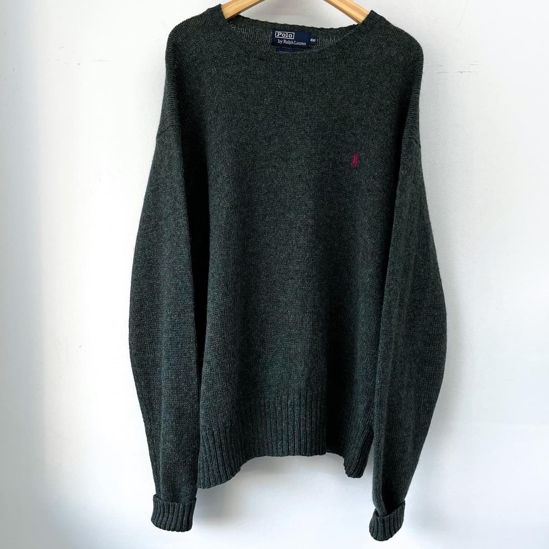 폴로 90s 기본 포니 셰틀랜드 울 니트 스웨터 상품이미지2