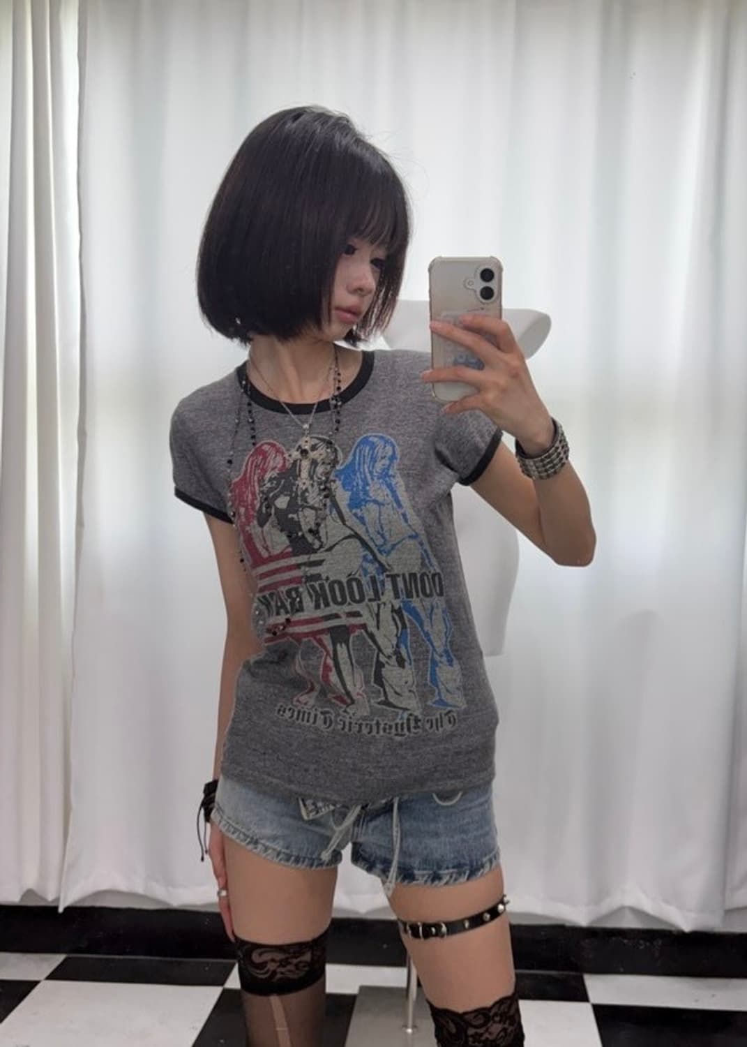 🎸Hysteric Glamour 그레이 프린팅 티셔츠🎸 상품이미지2