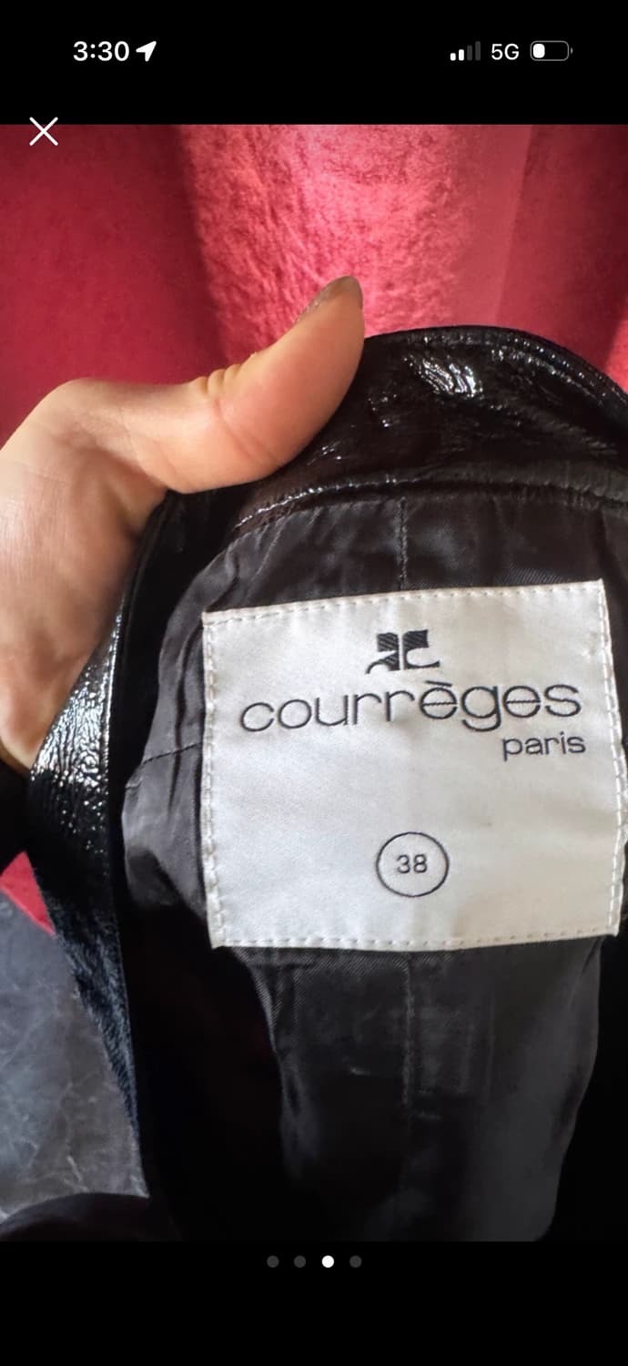 Courreges  블랙 에나멜 미니 스커트 38 상품이미지3