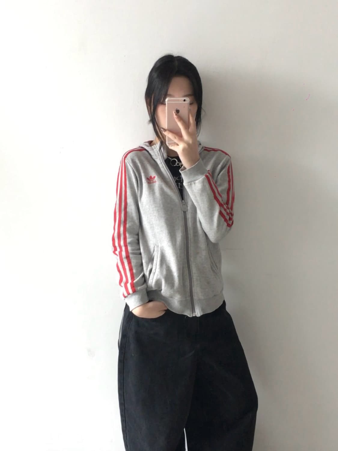 아디다스 불꽃자수 삼선 후드집업 상품이미지2