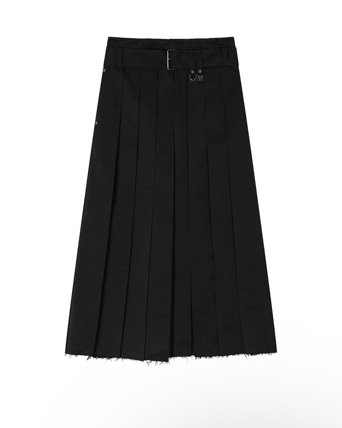 Belted Deep Pleat Skirt [Black] 상품이미지2