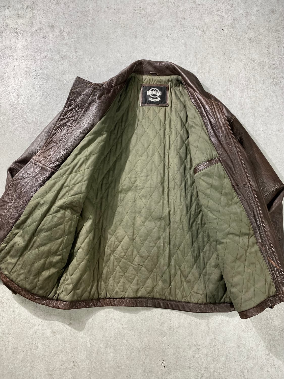 [L-XL] AMERICAN OUTWEAR 브라운 리얼레더 자켓 상품이미지5