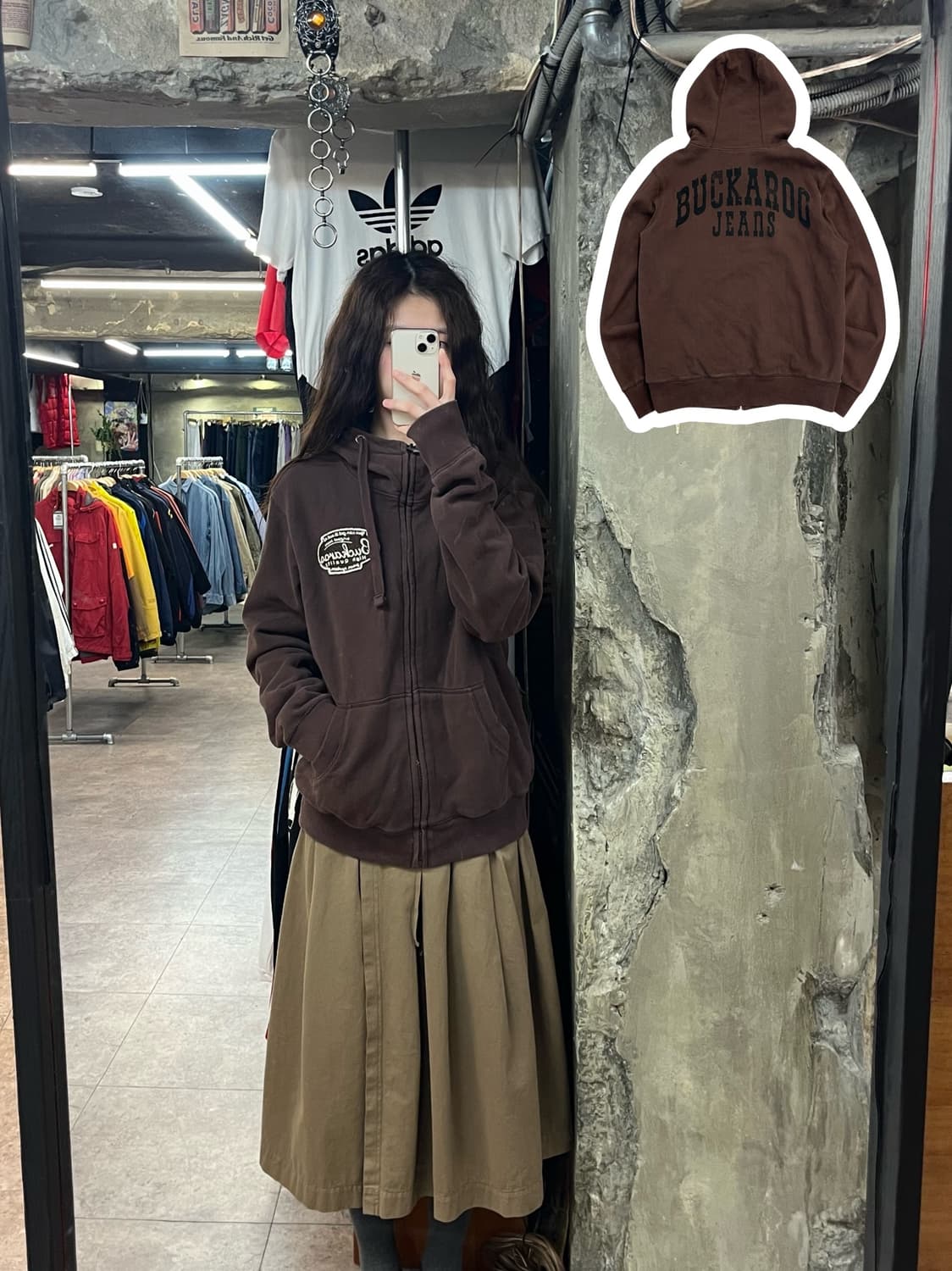 버커루 빈티지 후드집업 브라운 L #csz2354 상품이미지1