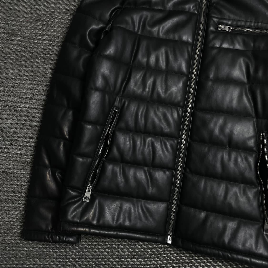게스 패치 로고 퀄팅 패딩 자켓 블랙o 5378 상품이미지3