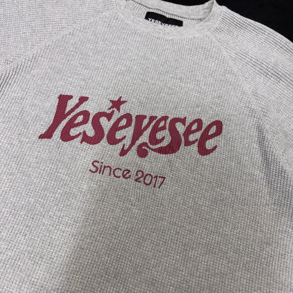 L 예스아이씨 YESEYESEE 그레이 와플 반팔티 상품이미지3