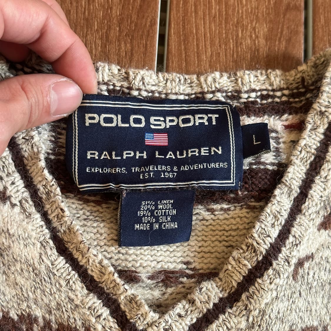 90‘s Polo sport native v-neck knit 상품이미지6