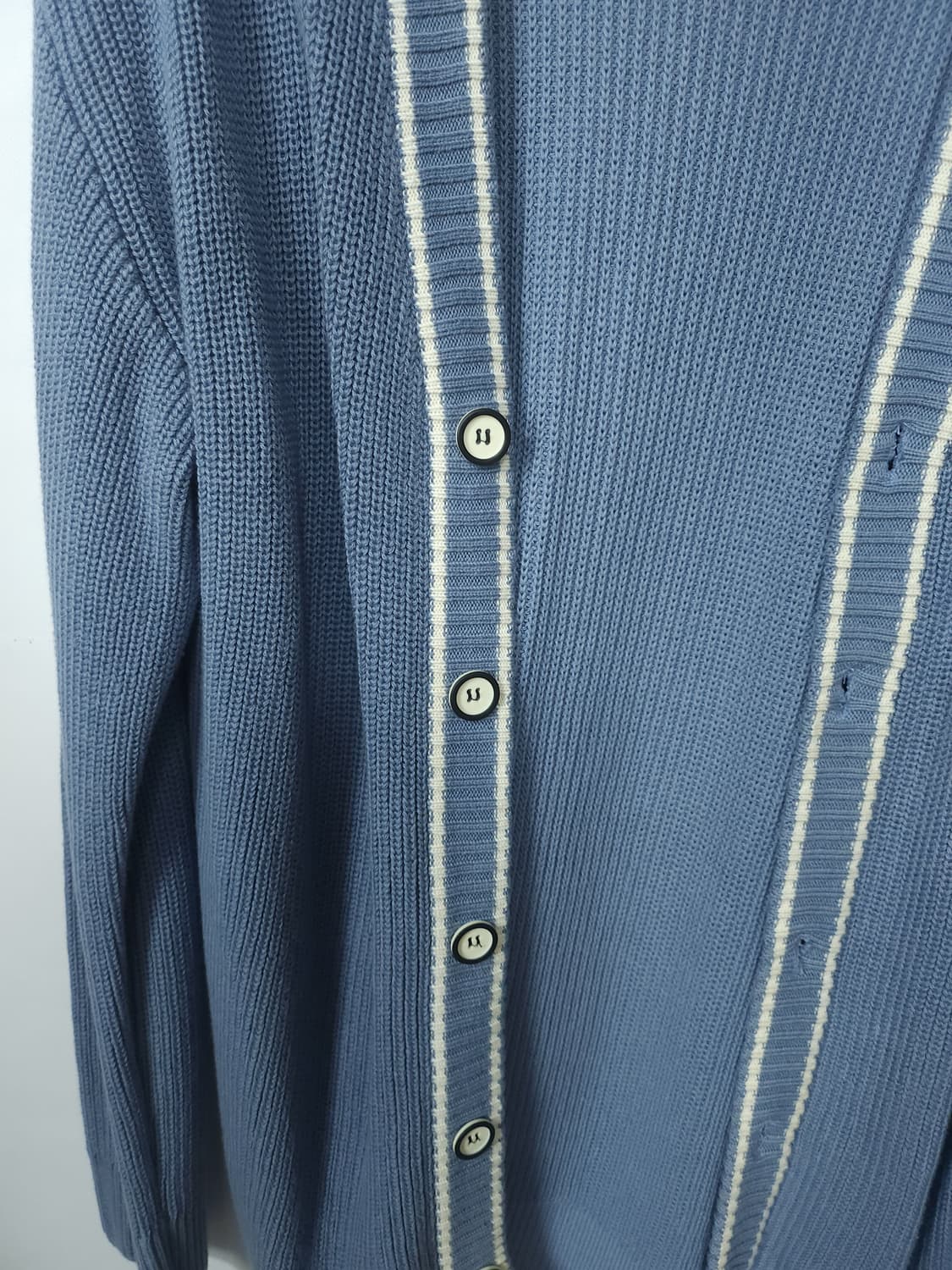 니티드 스카이블루 소프트니트 배색 가디건 100 L 새제품 새제품 상품이미지5