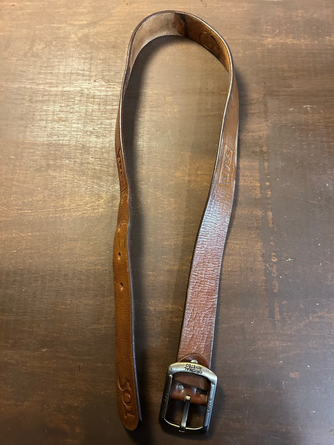 빈티지 리바이스501 레더벨트 상품이미지4