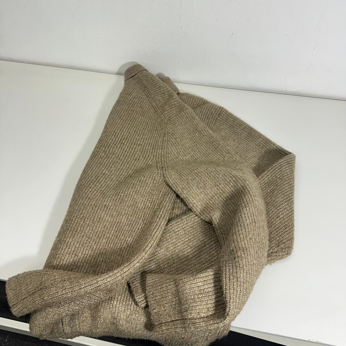 L 수아레 베이지 루즈핏 투웨이 카라넥 니트집업 상품이미지4