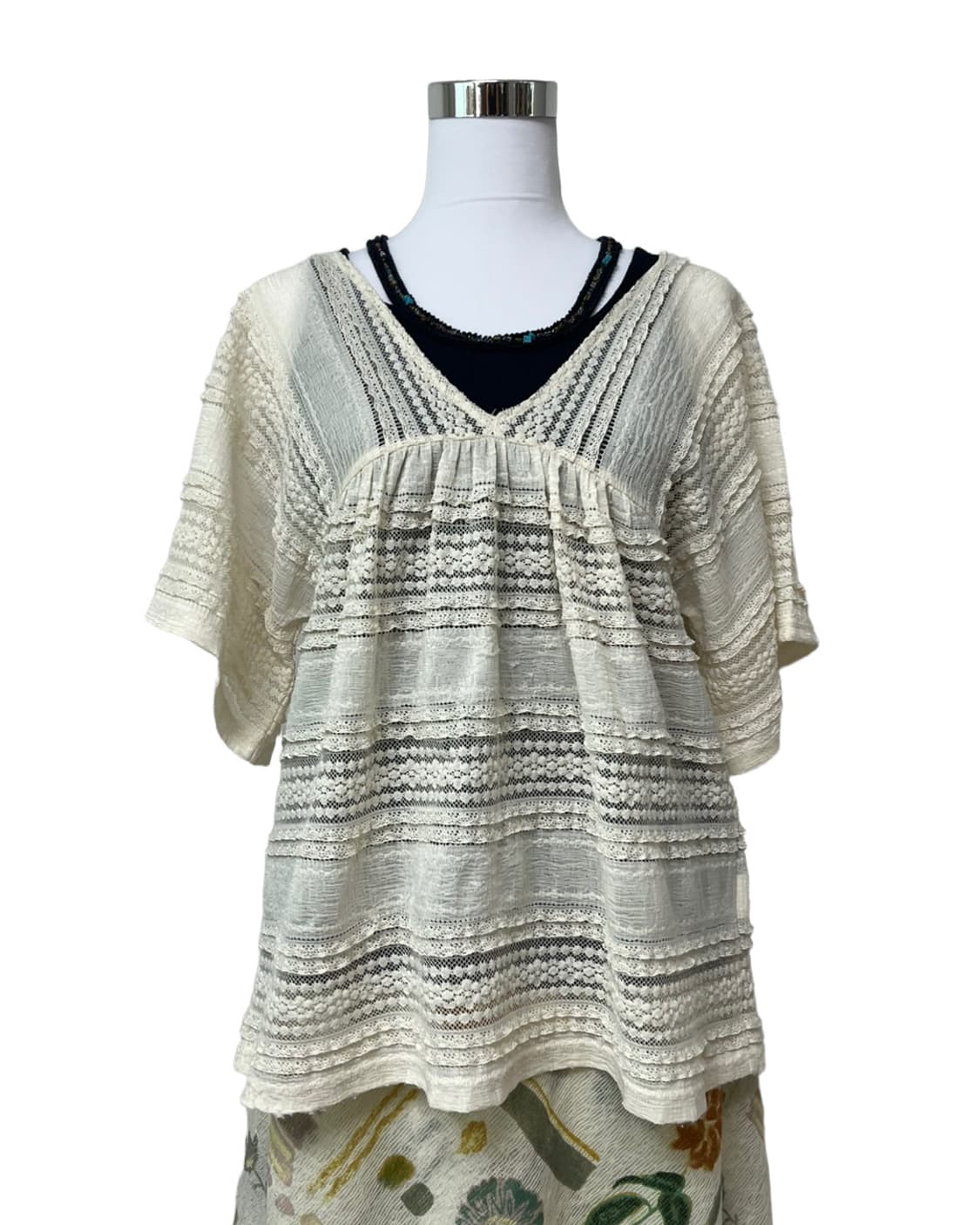 Ethnic v neck knit 상품이미지3