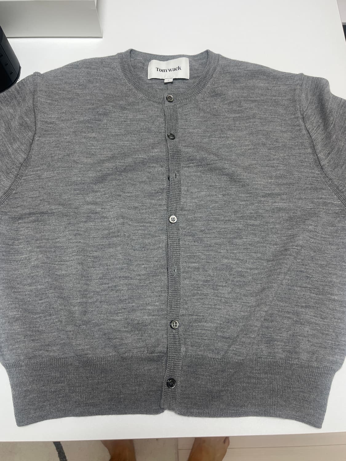 토니웩 슈퍼파인 메리노울가디건 그레이 L 상품이미지2