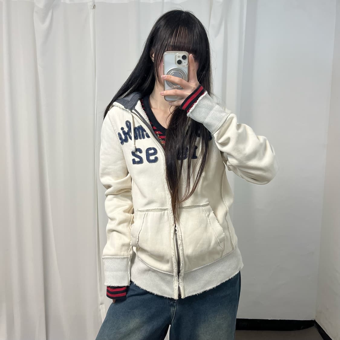 Abercrombie White Hood Zip-up 상품이미지1