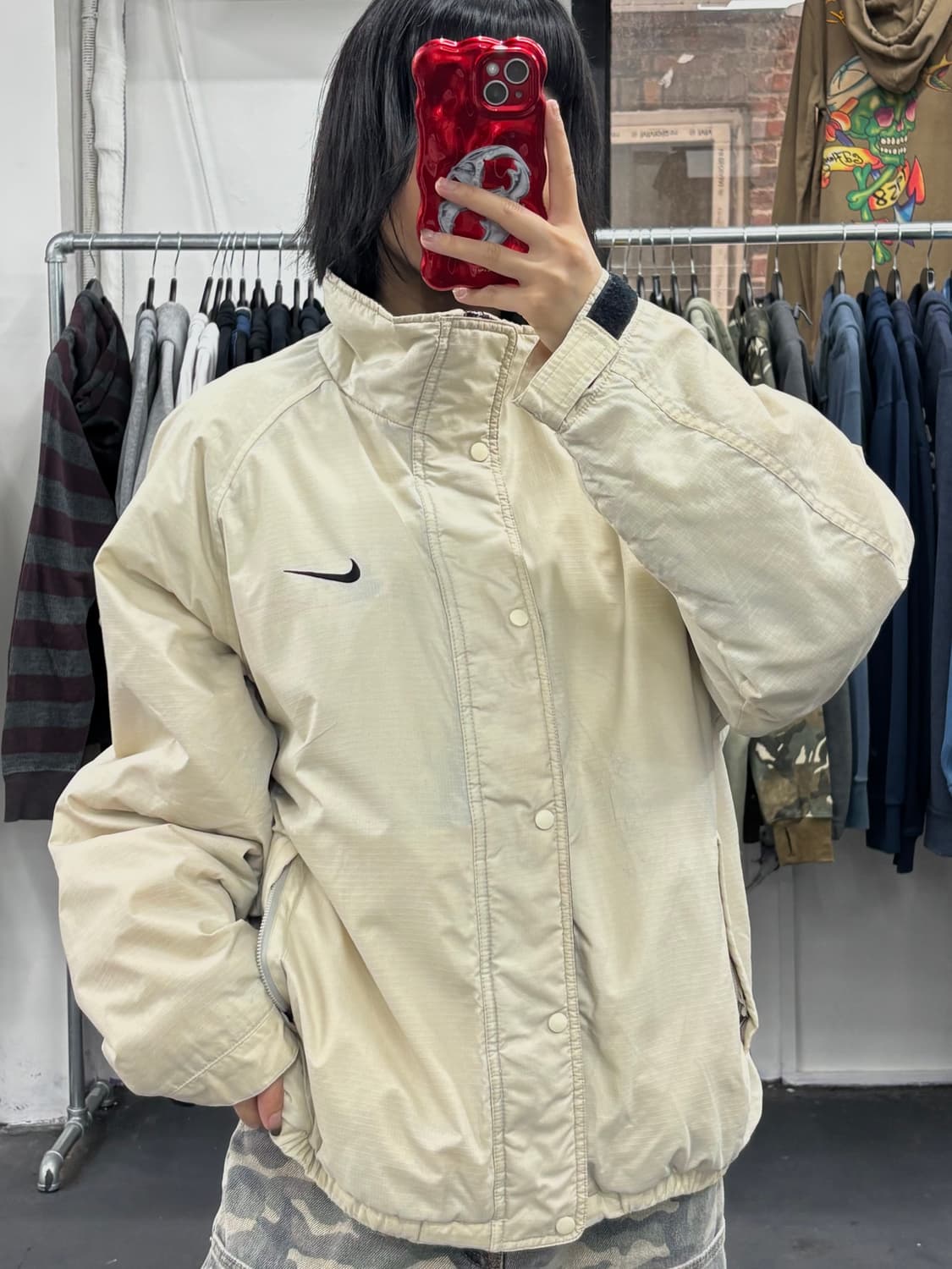 나이키 올드스쿨 베이지 점퍼 상품이미지1