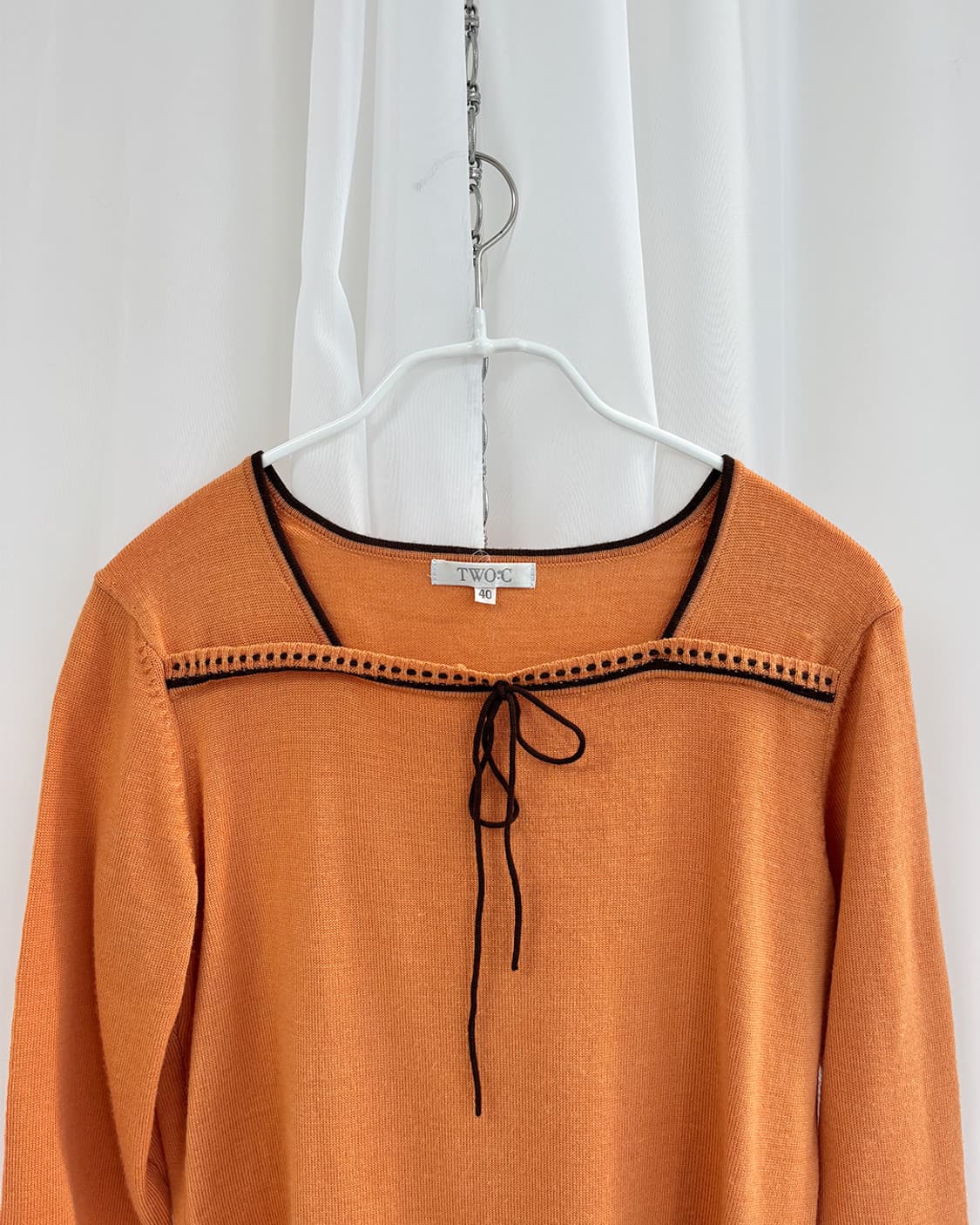투야 오렌지 브라운 스티치 7부 풀오버 상품이미지3