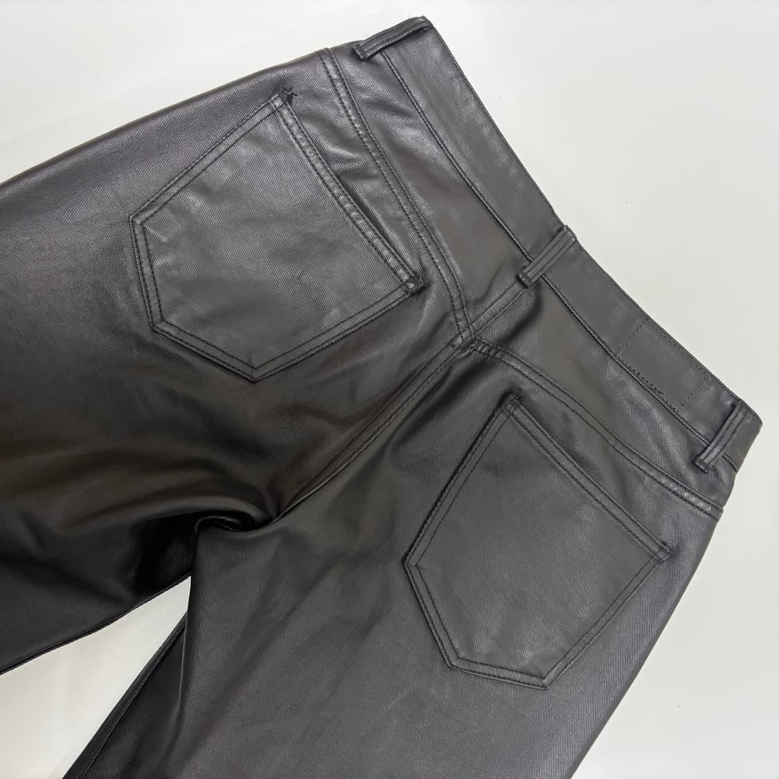 블랙 코팅 와이드 데님 팬츠 상품이미지4