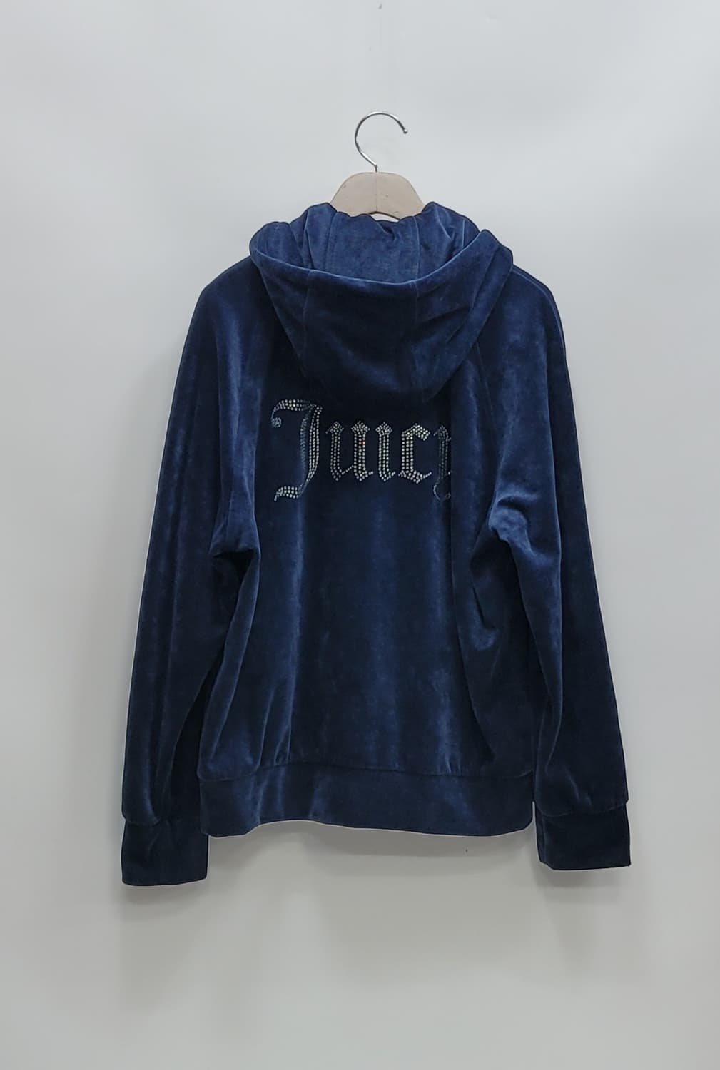 쥬시꾸띄르 23FW 큐빅 로고 벨벳 후드 집업 / 여 M 네이비
 상품이미지2