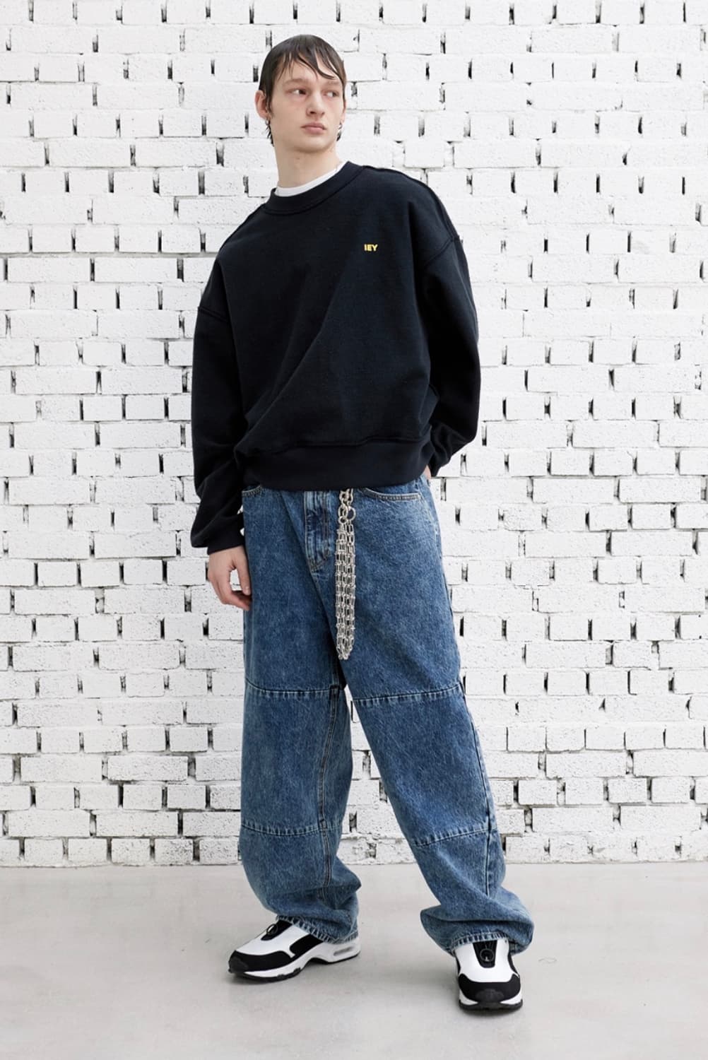 lEY 이에이 리버서블 로고 스웻셔츠 맨투맨 네이비 M 상품이미지7