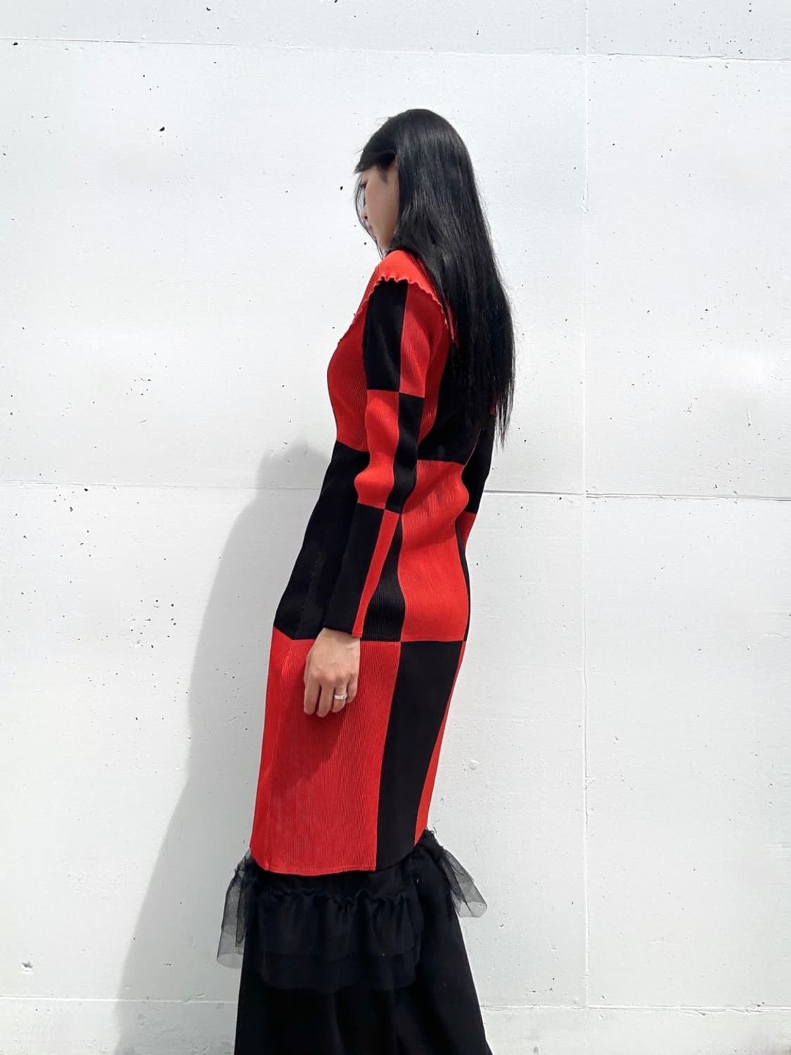 Circling pleats ops / black & orange 상품이미지5