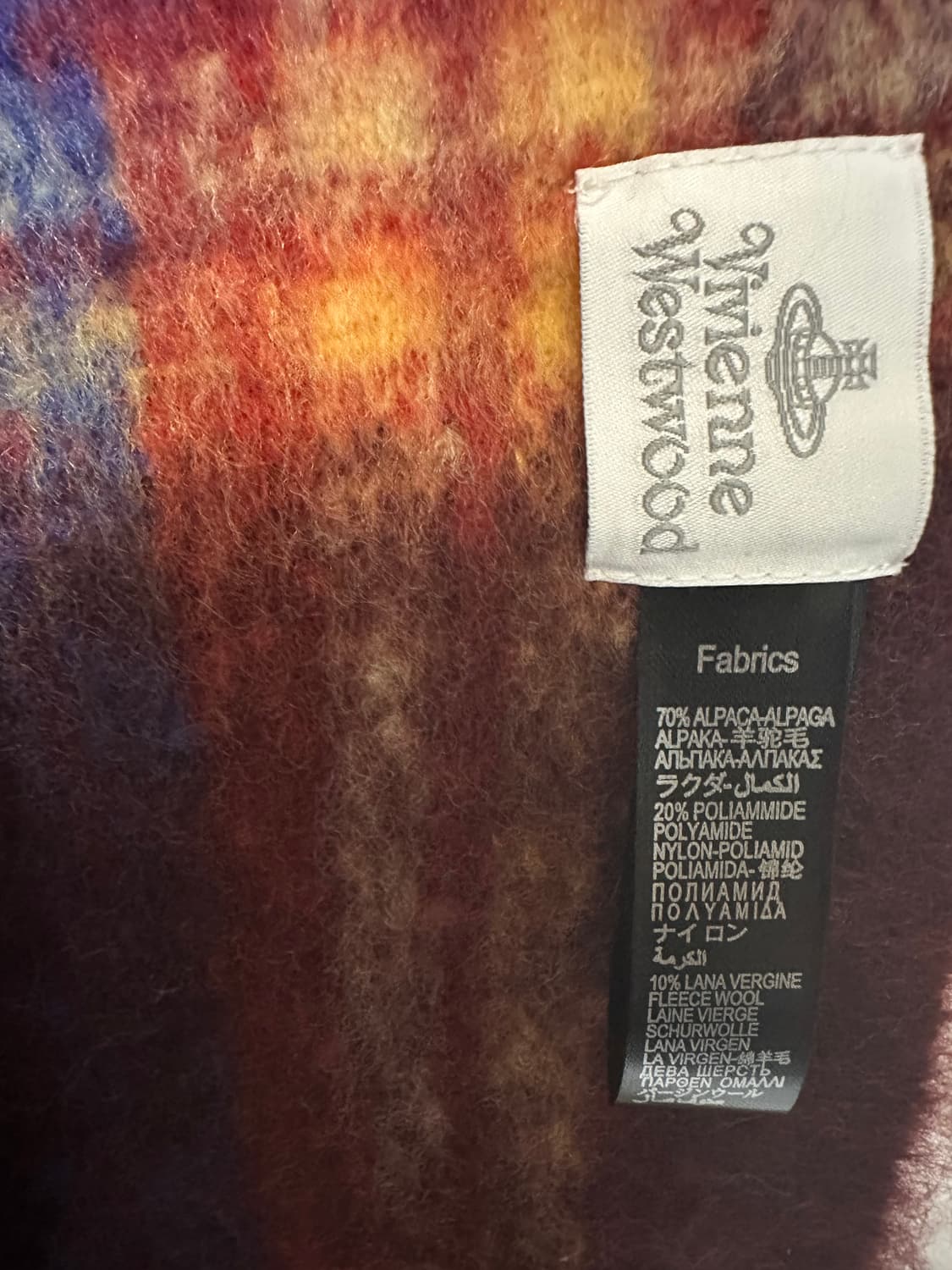 비비안웨스트우드 체크 모헤어울머플러 핑크 네이비 남여공용 상품이미지6