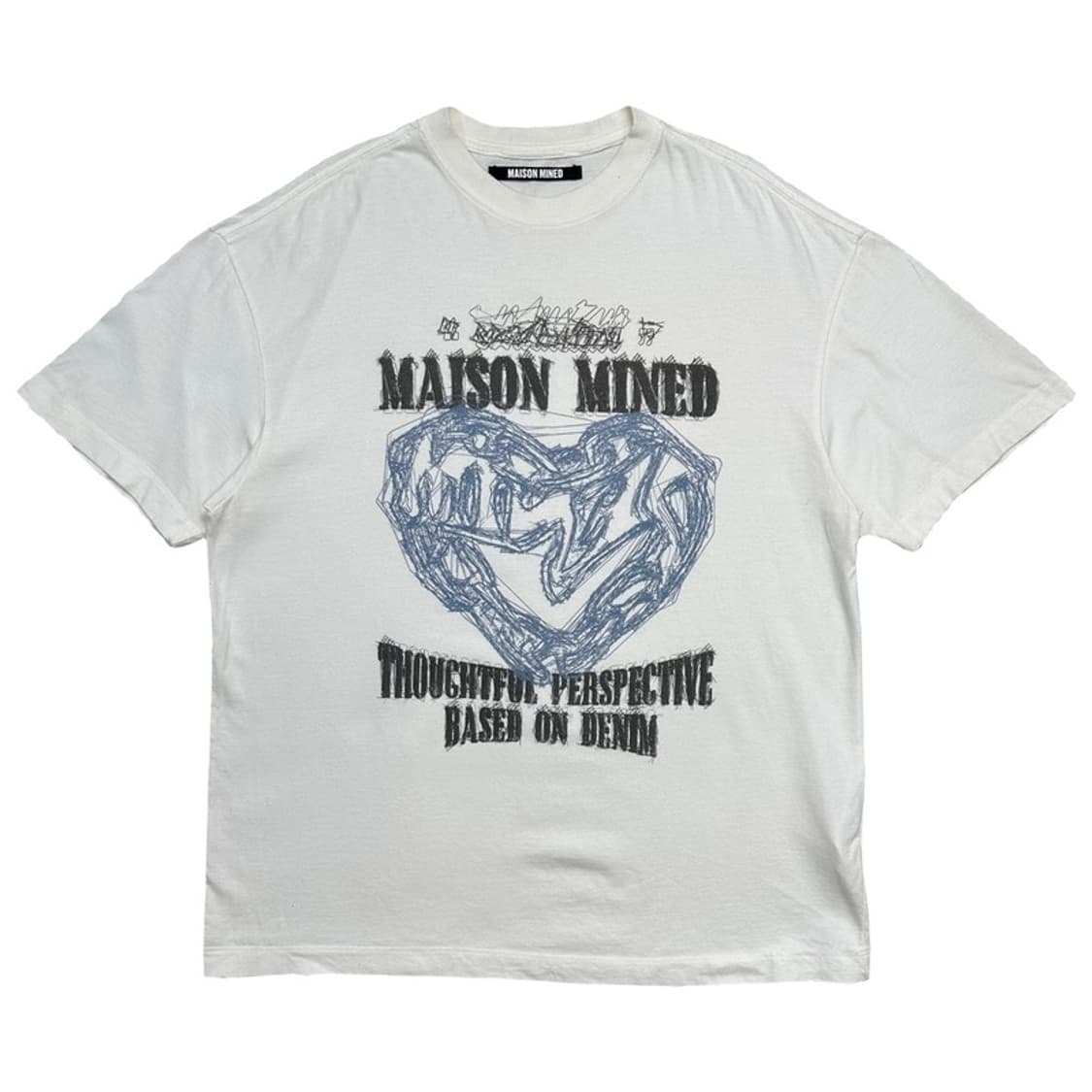 MAISON MINED 오버핏 반팔티 화이트 S 상품이미지1